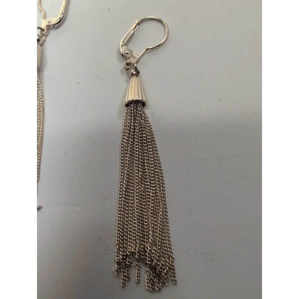 925 Sterling Silver Dangle Tassel Earrings
